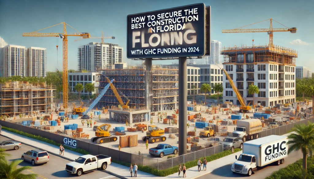 DALL·E 2024-08-01 21.15.08 - A modern construction site in Florida with cranes, workers, and partially built structures under a bright blue sky. A prominent signboard in the foreg.webp